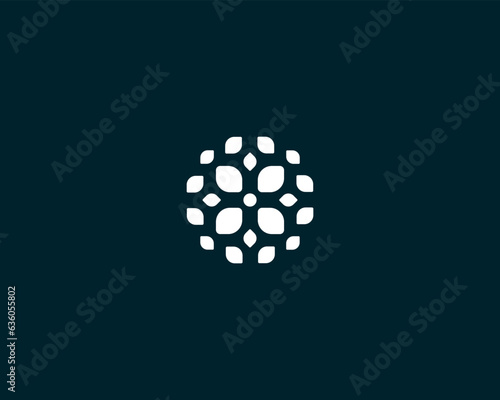 Abstract leaves logo design. Flower flat sign. Universal garden park symbol. Vector illustration.