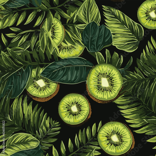 Seamless Colorful kiwi Pattern. Seamless pattern of kiwi in colorful style. Add color to your digital project with our pattern!