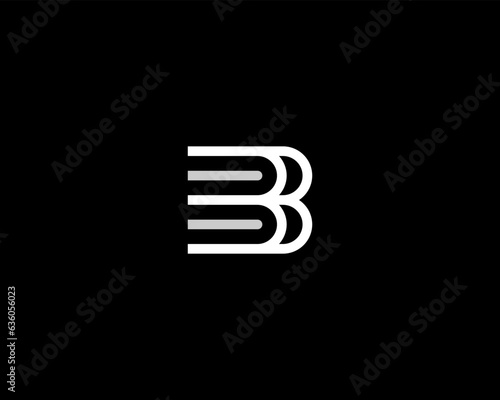 Abstract stack of books logo. Creative letter B logotype. Universal library book shop education sign. Vector illustration.