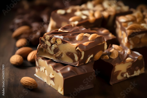nougat pralines, luscious, nutty chocolate confections photo