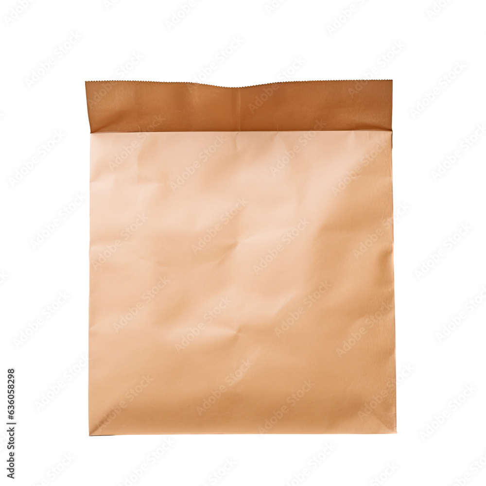 Brown paper bag isolated with top view uncovered Brown paper bag isolated with top view uncovered