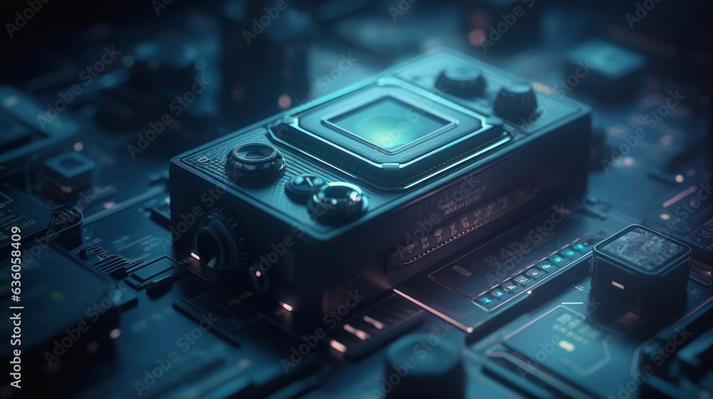 Fototapeta premium Isometric digital abstract technology background.