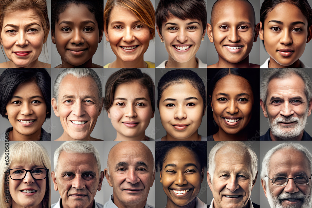 Capturing the Essence of Diversity: Smiling Individuals Representing Multiracial and Inter-generational Groups in a Composite Portrait