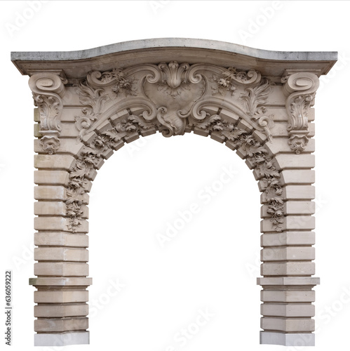 Elements of architectural decorations of buildings. Old  arch. Modern style