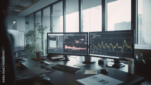 Management System to make report metrics connected to database. Corporate strategy for finance, operations, sales, marketing. finance data analytics graph.