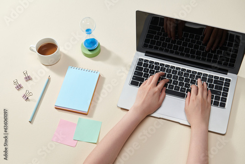 Office desktop with copy space