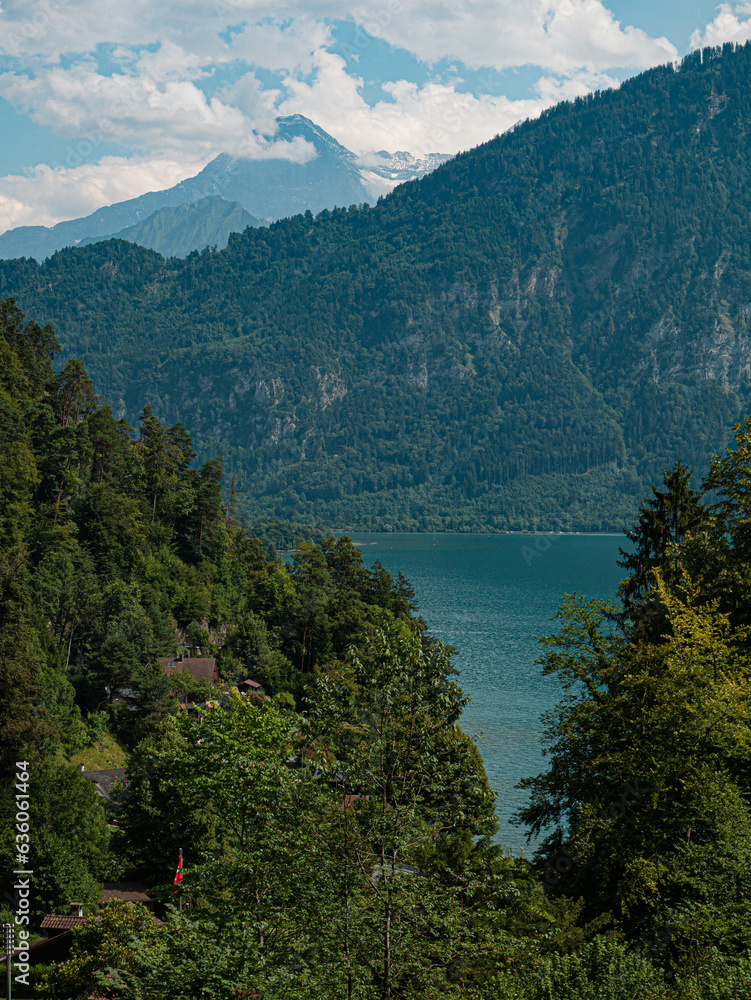 Thunersee with Mountainrange and Eiger North Face in the back