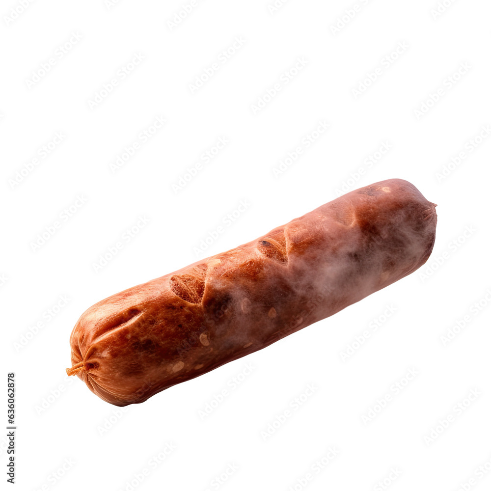 transparent background with smoked sausage