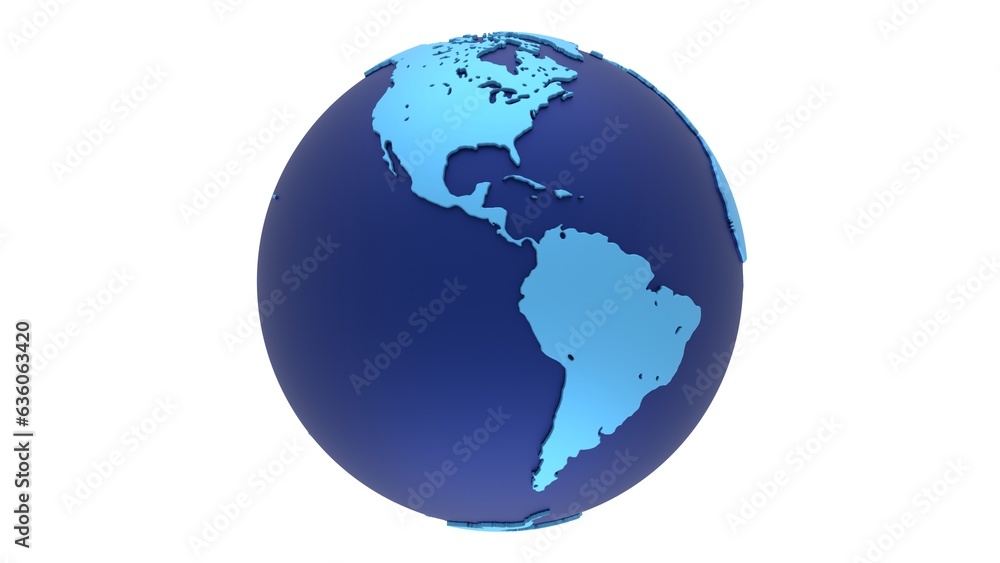blue planet 3d rotating globe illustration, world map metallic blue colour. can be used to represent business communications, earth day, gps or geographical hemisphere blue planet 3d rotating globe illustration, world map metallic blue colour. can be used to represent business communications, earth day, gps or geographical hemisphere