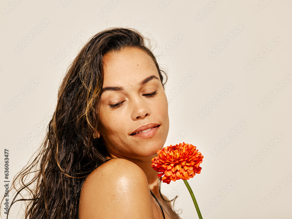 Natural look beauty studio portrait over white background Natural look beauty studio portrait over white background