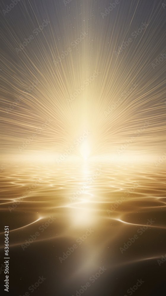 Fototapeta premium Soft ripples of light emitting from a central point slowly and subtly radiating outwards. Abstract wallpaper backgroun