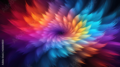 Iridescent Furpuff Swirl Craft a mesmerizing hypnotic effect by combining bright colors 3D fur models Abstract wallpaper backgroun