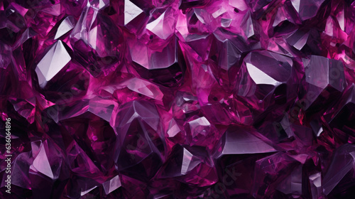 A rain of shattered glass pieces that gradually turn from a bright magenta to a deep dark plum color. Abstract wallpaper backgroun