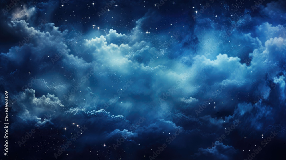 A midnight sky filled with stars seemingly peeking out from behind a few wispy clouds creating an otherworldly Abstract wallpaper backgroun