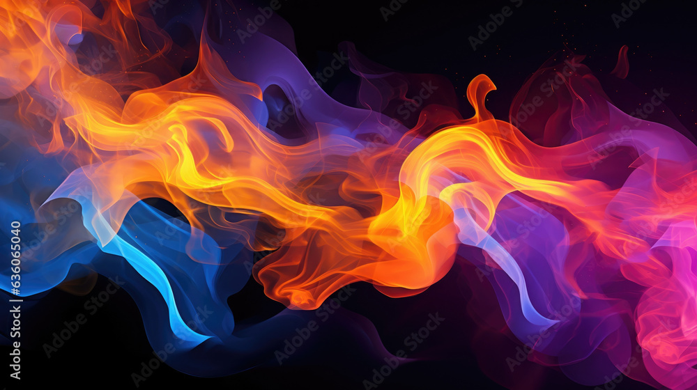 A pulsating outline of a flame that gradually grows in size to show the increasing temperature. Abstract wallpaper backgroun