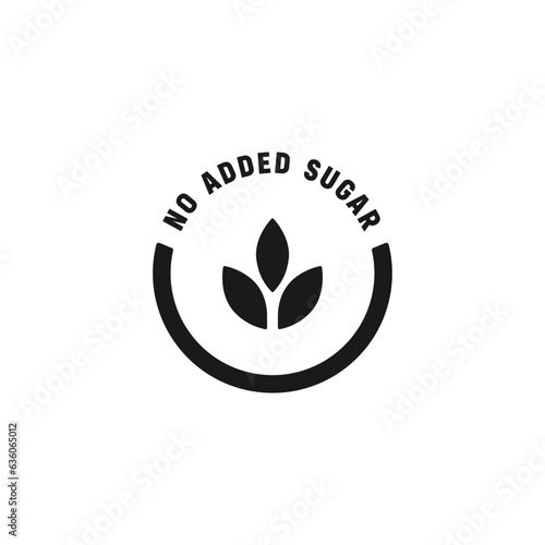 No added sugar icon or No added sugar label vector isolated. Best no added sugar icon for product packaging design element. Simple No added sugar label for packaging design element.