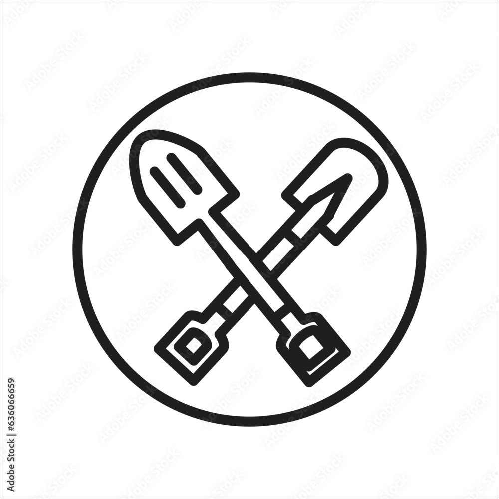 sovel line vector icon template sovel line vector icon template