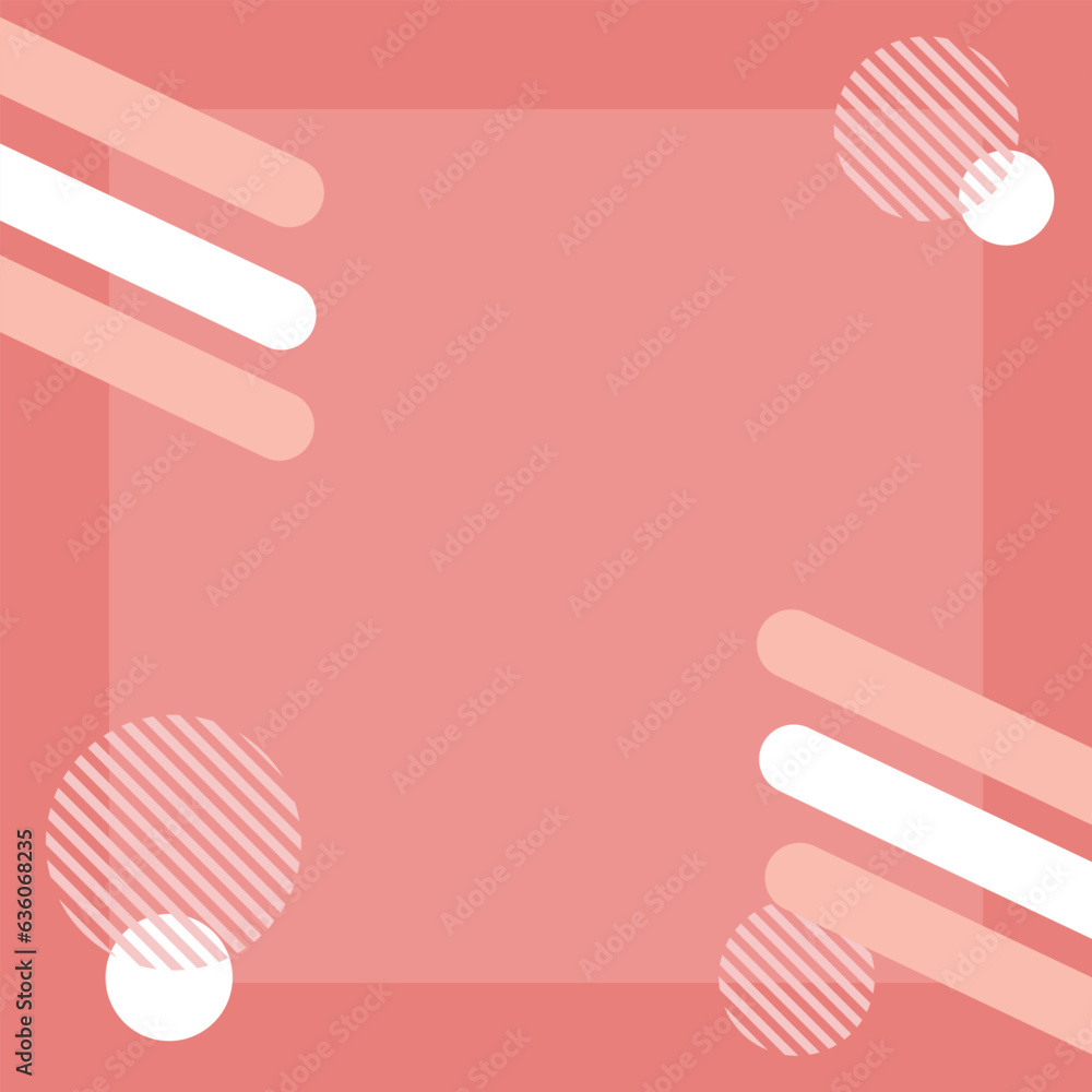 Square pink background and frame with geometric shapes and copy space for text. Vector illustration. Square pink background and frame with geometric shapes and copy space for text. Vector illustration.