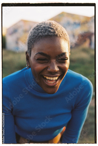 Portrait of young black woman photo
