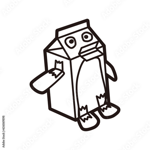 牛乳パック 工作 ペンギン ぬりえ