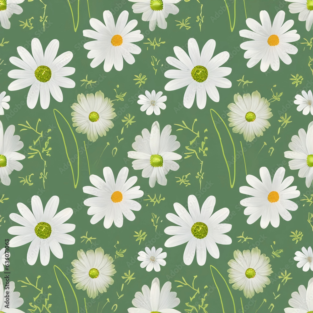 seamless pattern with camomiles seamless pattern with camomiles