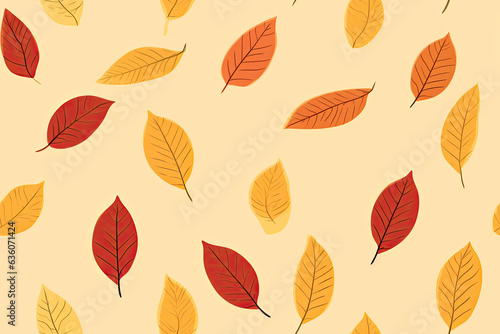 Seamless pattern background of fall leaves