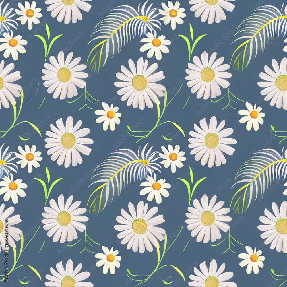 seamless pattern with camomiles seamless pattern with camomiles