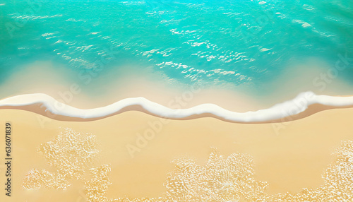 Abstract sand beach with sunlight in a beautiful turquoise water wave, background photo. © REZAUL4513