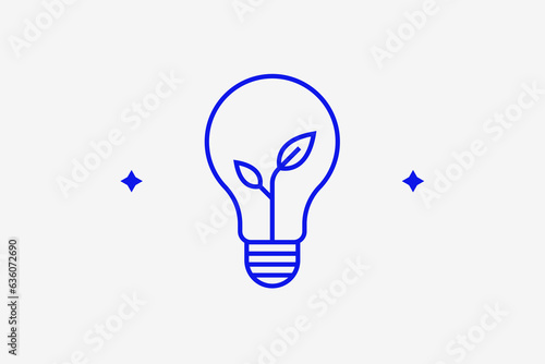green energy illustration in flat style design. Vector illustration in trend blue color. 

