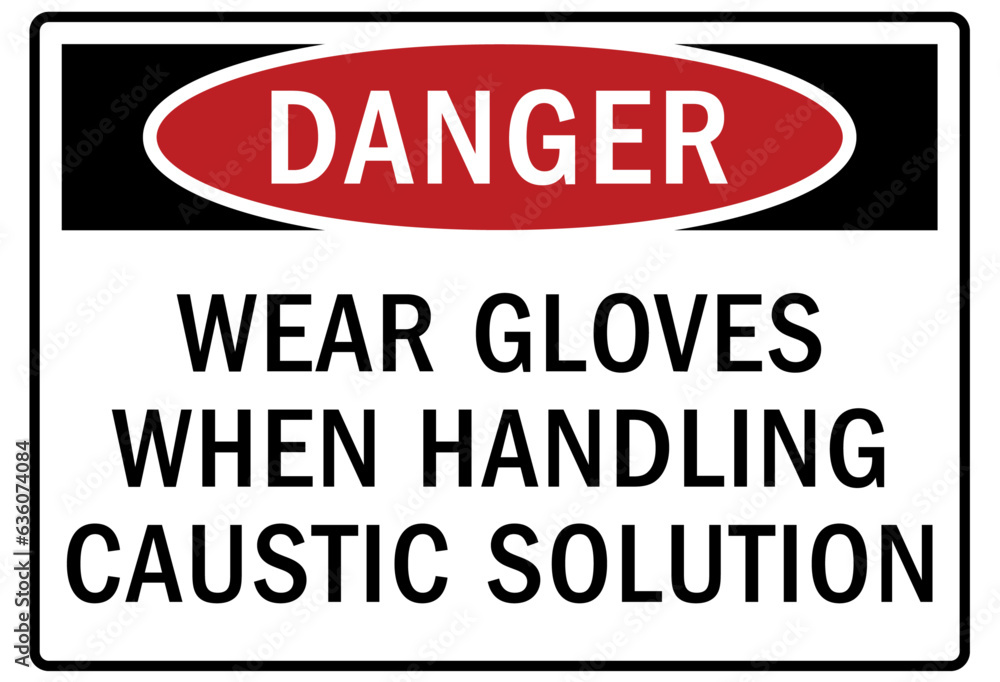 Wear protective gloves sign and labels wear goggles when handling chemicals Wear protective gloves sign and labels wear goggles when handling chemicals