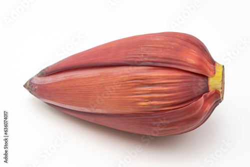 Banana heart or banana flower isolated on white background