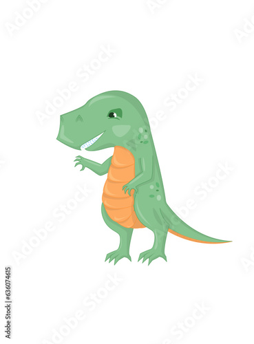 Zielony dinozaur kreskówkowy 