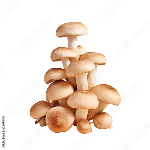 Eating shiitake mushrooms on a transparent background