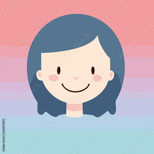 Vector illustration of happy smiling child face