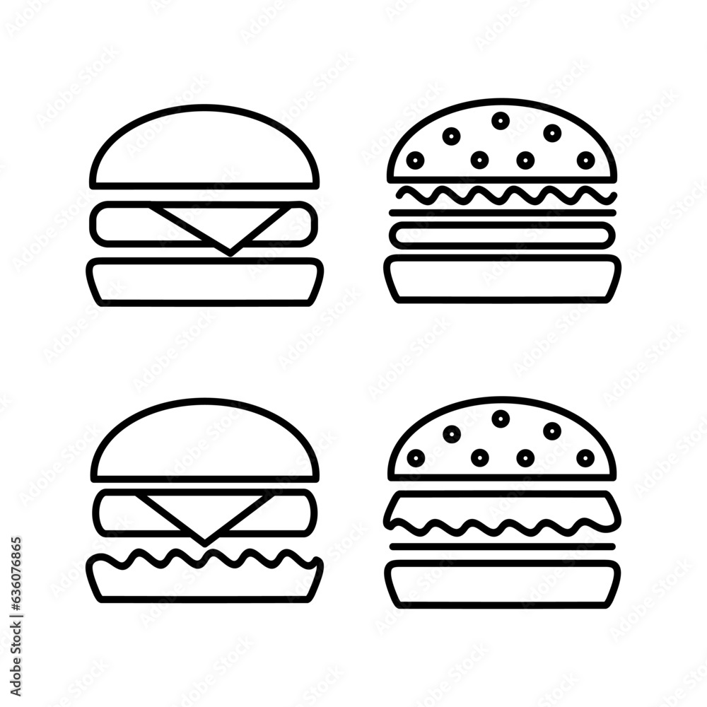 Fototapeta premium Burger icon vector. hamburger logo icon. fast food icon