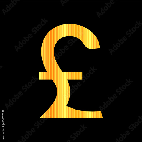 British pound icon on black.