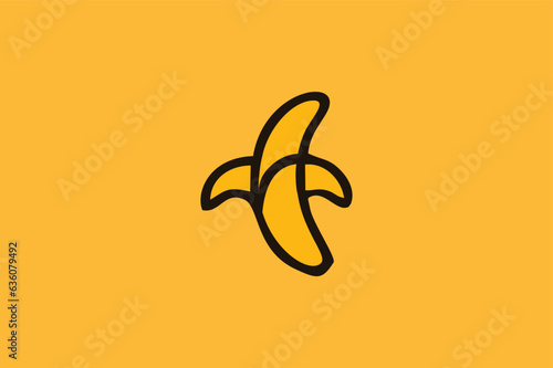 modern abstract simple banana vector