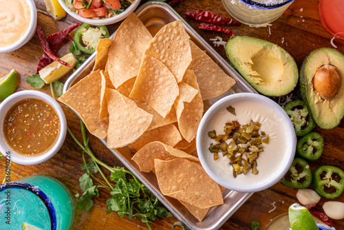 chips with queso overhead