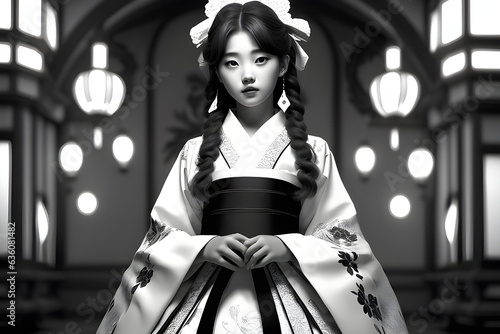 idol, cute, hanbok, generative AI