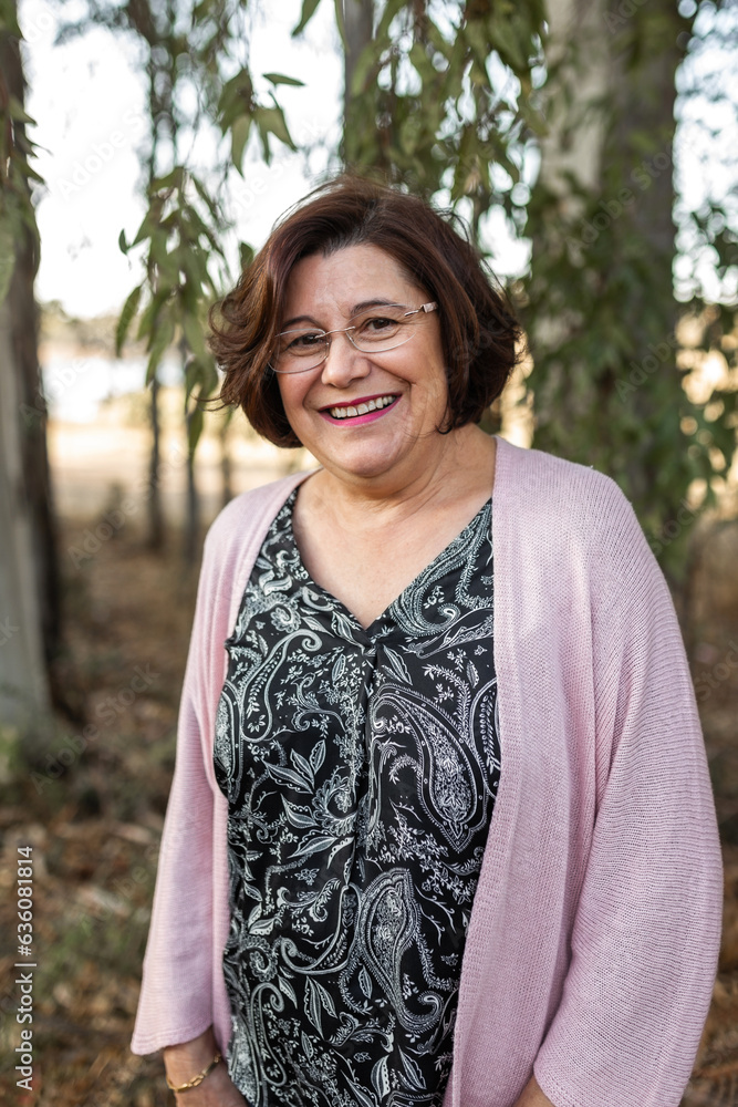 senior woman portrait in nature senior woman portrait in nature