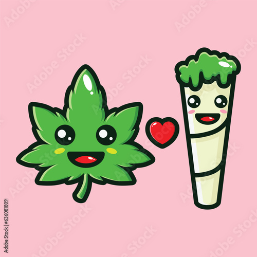 cute cannabis leaf loves design