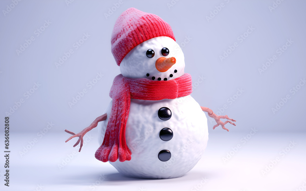 Snowman with Red Hat-Generative AI