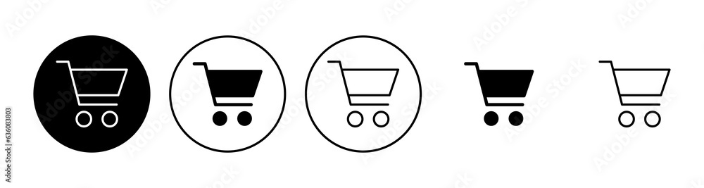 Shopping icon set. Shopping cart icon. Trolley icon vector Shopping icon set. Shopping cart icon. Trolley icon vector