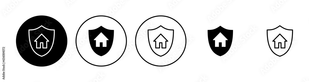 Home insurance icon set. home protection icon Home insurance icon set. home protection icon