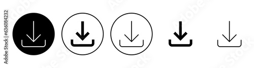 Download icon set. Download vector icon
