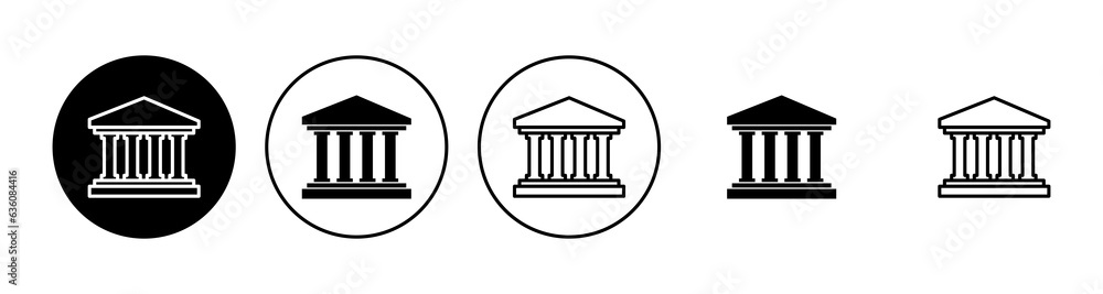 Bank icon set. bank vector icon, museum, university Bank icon set. bank vector icon, museum, university