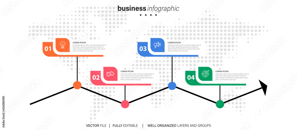 Business data visualization. timeline infographic icons designed for abstract background template milestone element modern diagram process technology digital marketing data presentation chart vector

