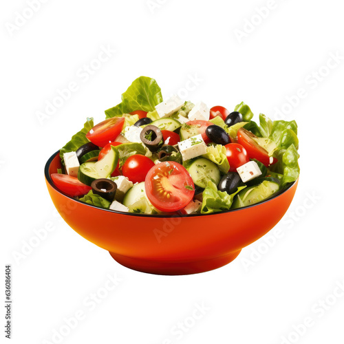 Greek salad includes tomatoes lettuce feta cheese green pepper and olives