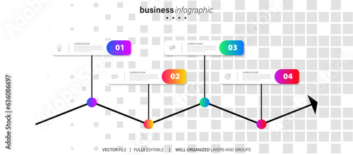 Collection of colorful infographic can be used for workflow layout, diagram, number options, web design. Infographic business concept with options, parts, steps or processes. Vector Eps 10 