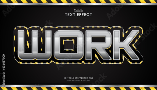 decorative labor worker editable text effect vector design